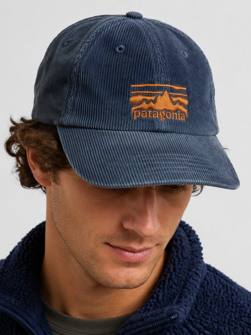 Patagonia Corduroy Strapback Hat Blue Embroidered Logo Adjustable Cap Vietnam